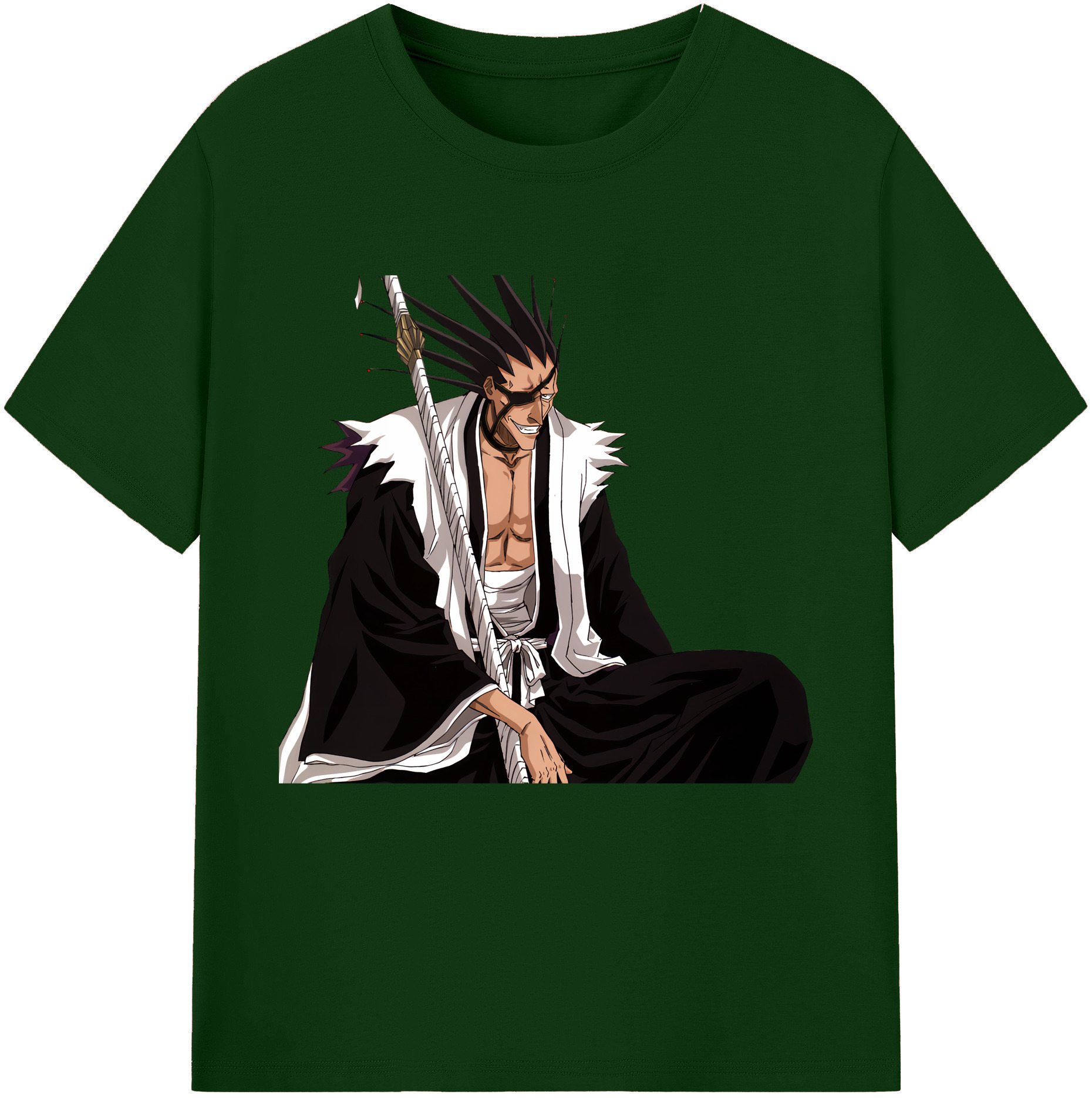 （画像用） ブリーチ ざらき けんぱち BLEACH Zaraki Kenpachi 綿100％半袖Tシャツ（フロントプリント）